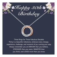  D Dongjiangjin Gift 30th Birthday Gifts for Women, 30th Birthday Gifts for Her, 30 Year Old 3 Rings Birthday Necklace Jewellery Presents for Women Friend Daughter Ladies…