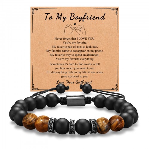 D Dongjiangjin Gift Boyfriend Gifts, I Love You Valentines Gifts for Him  Boyfriend, Cute Anniversary Birthday Gifts for Boyfriend Bracelet Jewellery Presents  for Boyfriend from Girlfriend C-B-Stone-Boyfriend