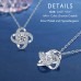 D Dongjiangjin Gift Gifts for Girlfriend Birthday Gifts for Her Silver Cubic Zirconia Love Knot Pendant Necklace for Women Girlfriend Wedding Anniversary Birthday Gifts